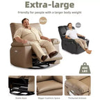 Fauteuil inclinable, pivotant et berçant extra-large avec massage et inclinaison électrique – Largeur du siège 68 cm, capacité 180 kg