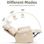 Fauteuil inclinable, pivotant et berçant extra-large avec massage et inclinaison électrique – Largeur du siège 68 cm, capacité 180 kg