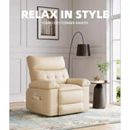 Fauteuil inclinable, pivotant et berçant extra-large avec massage et inclinaison électrique – Largeur du siège 68 cm, capacité 180 kg