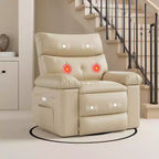 GustoWave Extra Wide Swivel Rocking Recliner Chair for Adults, Massage Recliner Sofa, Upholstered Glider Reclining Nursery Chair