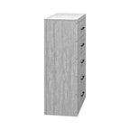 Commode à 5 tiroirs avec mécanisme de sécurité à verrouillage – 116,4 cm H x 78 cm L x 41 cm P, Chêne Gris Poussiéreux