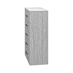 Commode à 5 tiroirs avec mécanisme de sécurité à verrouillage – 116,4 cm H x 78 cm L x 41 cm P, Chêne Gris Poussiéreux