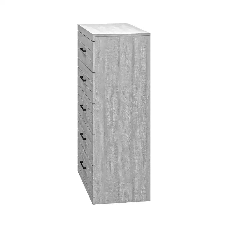 Commode à 5 tiroirs avec mécanisme de sécurité à verrouillage – 116,4 cm H x 78 cm L x 41 cm P, Chêne Gris Poussiéreux
