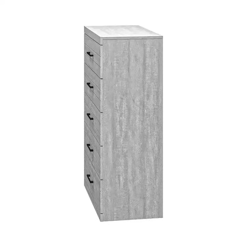 Commode à 5 tiroirs avec mécanisme de sécurité à verrouillage – 116,4 cm H x 78 cm L x 41 cm P, Chêne Gris Poussiéreux