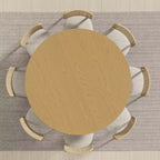 Table à manger ronde en bois massif avec pied cylindrique, 6 à 8 places – 152 cm de diamètre x 76 cm de hauteur