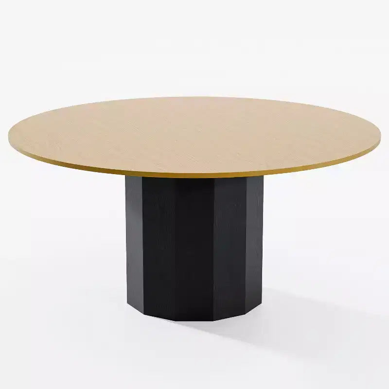 Table à manger ronde en bois massif avec pied cylindrique, 6 à 8 places – 152 cm de diamètre x 76 cm de hauteur