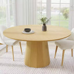 Table à manger ronde en bois massif avec pied conique, pour 6 à 8 personnes – 152 cm de diamètre x 76 cm de hauteur
