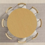 Table à manger ronde en bois massif avec pied conique, pour 6 à 8 personnes – 152 cm de diamètre x 76 cm de hauteur