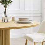 Table à manger ronde en bois massif avec pied conique, pour 6 à 8 personnes – 152 cm de diamètre x 76 cm de hauteur