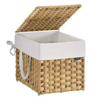 Panier à linge pliable avec couvercle et sac amovible, 36 litres, jaune