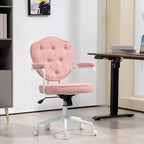 Fauteuil de bureau pivotant rembourré avec hauteur réglable et accoudoirs fixes – 101 cm H x 61,5 cm L x 63 cm P