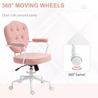 Fauteuil de bureau pivotant rembourré avec hauteur réglable et accoudoirs fixes – 101 cm H x 61,5 cm L x 63 cm P