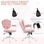 Fauteuil de bureau pivotant rembourré avec hauteur réglable et accoudoirs fixes – 101 cm H x 61,5 cm L x 63 cm P