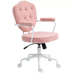 Fauteuil de bureau pivotant rembourré avec hauteur réglable et accoudoirs fixes – 101 cm H x 61,5 cm L x 63 cm P