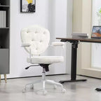 Fauteuil de bureau pivotant rembourré avec hauteur réglable et accoudoirs fixes – 101 cm H x 61,5 cm L x 63 cm P