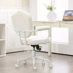Fauteuil de bureau pivotant rembourré avec hauteur réglable et accoudoirs fixes – 101 cm H x 61,5 cm L x 63 cm P