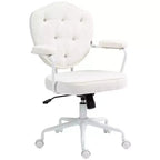 Fauteuil de bureau pivotant rembourré avec hauteur réglable et accoudoirs fixes – 101 cm H x 61,5 cm L x 63 cm P