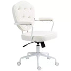 Fauteuil de bureau pivotant rembourré avec hauteur réglable et accoudoirs fixes – 101 cm H x 61,5 cm L x 63 cm P