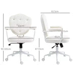 Fauteuil de bureau pivotant rembourré avec hauteur réglable et accoudoirs fixes – 101 cm H x 61,5 cm L x 63 cm P