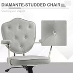 Fauteuil de bureau pivotant rembourré avec hauteur réglable et accoudoirs fixes – 101 cm H x 61,5 cm L x 63 cm P
