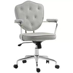 Fauteuil de bureau pivotant rembourré avec hauteur réglable et accoudoirs fixes – 101 cm H x 61,5 cm L x 63 cm P