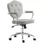 Fauteuil de bureau pivotant rembourré avec hauteur réglable et accoudoirs fixes – 101 cm H x 61,5 cm L x 63 cm P