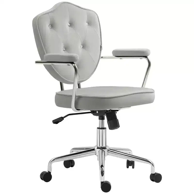 Fauteuil de bureau pivotant rembourré avec hauteur réglable et accoudoirs fixes – 101 cm H x 61,5 cm L x 63 cm P