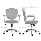 Fauteuil de bureau pivotant rembourré avec hauteur réglable et accoudoirs fixes – 101 cm H x 61,5 cm L x 63 cm P