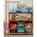 Meuble de bar à café de 55 pouces avec portes coulissantes de grange, range-bouteilles, éclairage LED et prises électriques