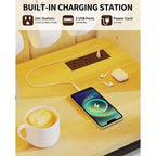 Meuble de bar à café de 55 pouces avec portes coulissantes de grange, range-bouteilles, éclairage LED et prises électriques