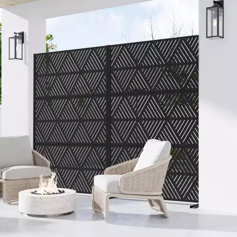Brise-vue triangulaire en acier galvanisé pour usage intérieur et extérieur