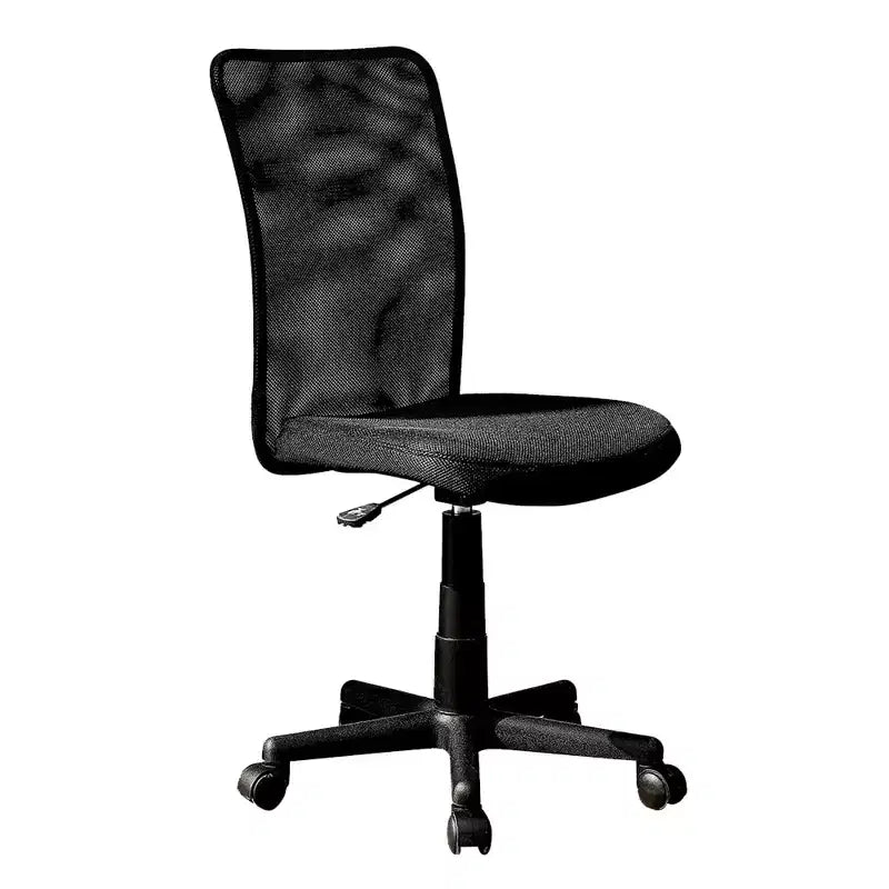 Chaise de bureau sans accoudoirs en maille, avec hauteur et roulettes réglables – 34,5" H x 20,5" L x 21" P