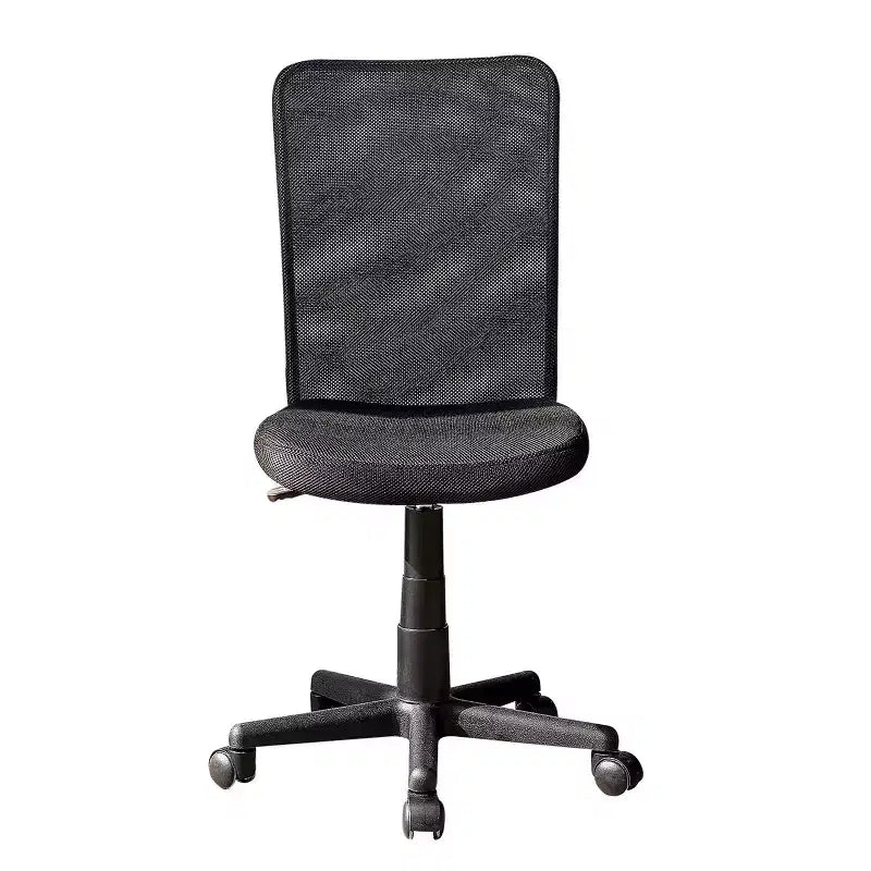 Chaise de bureau sans accoudoirs en maille, avec hauteur et roulettes réglables – 34,5" H x 20,5" L x 21" P