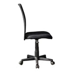 Chaise de bureau sans accoudoirs en maille, avec hauteur et roulettes réglables – 34,5" H x 20,5" L x 21" P
