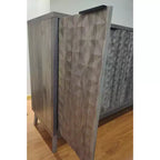 Buffet moderne avec 4 compartiments à portes géométriques – 86 cm H x 140 cm P x 40 cm L