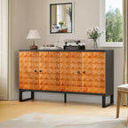 Buffet moderne avec 4 compartiments à portes géométriques – 86 cm H x 140 cm P x 40 cm L