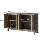 Buffet moderne avec 4 compartiments à portes géométriques – 86 cm H x 140 cm P x 40 cm L