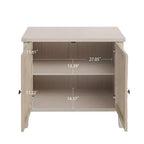 Bahut d'appoint moderne avec 4 compartiments à portes sculptées – 80,5 cm H x 147,6 cm P x 40 cm L