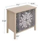 Bahut d'appoint moderne avec 4 compartiments à portes sculptées – 80,5 cm H x 147,6 cm P x 40 cm L