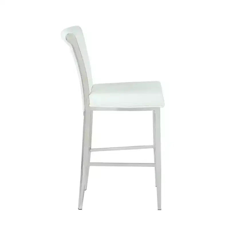 Tabouret de bar contemporain Flare à dossier – Assise 42 cm L x 57 cm P, hauteur fixe 57 cm