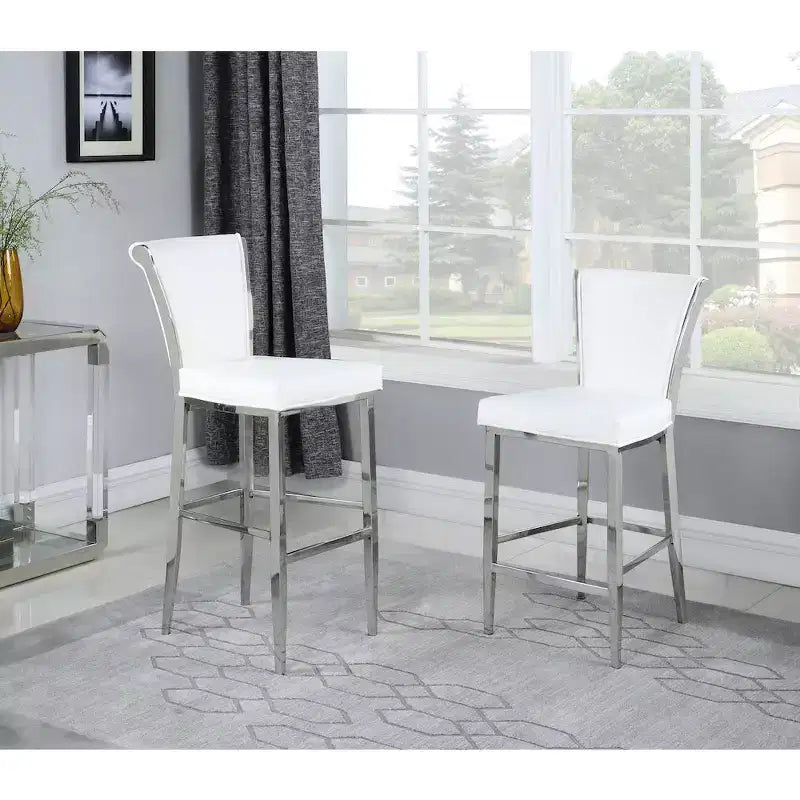 Tabouret de bar contemporain Flare à dossier – Assise 42 cm L x 57 cm P, hauteur fixe 57 cm