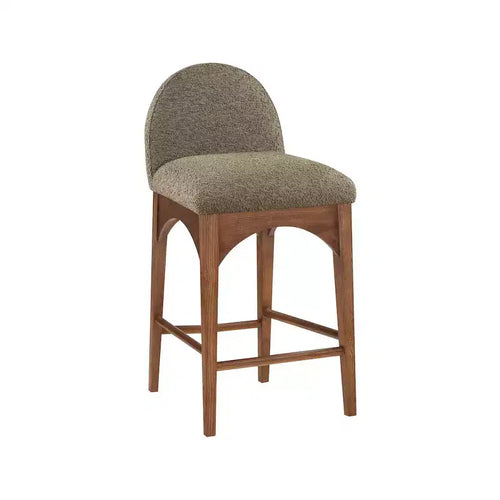 Meridian Furniture,Waldorf Olive Boucle Fabric Stool