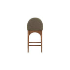 Tabouret de comptoir en tissu bouclé avec cadre en frêne – Assise 45,7 cm l. x 40,6 cm P., Hauteur fixe 68,6 cm