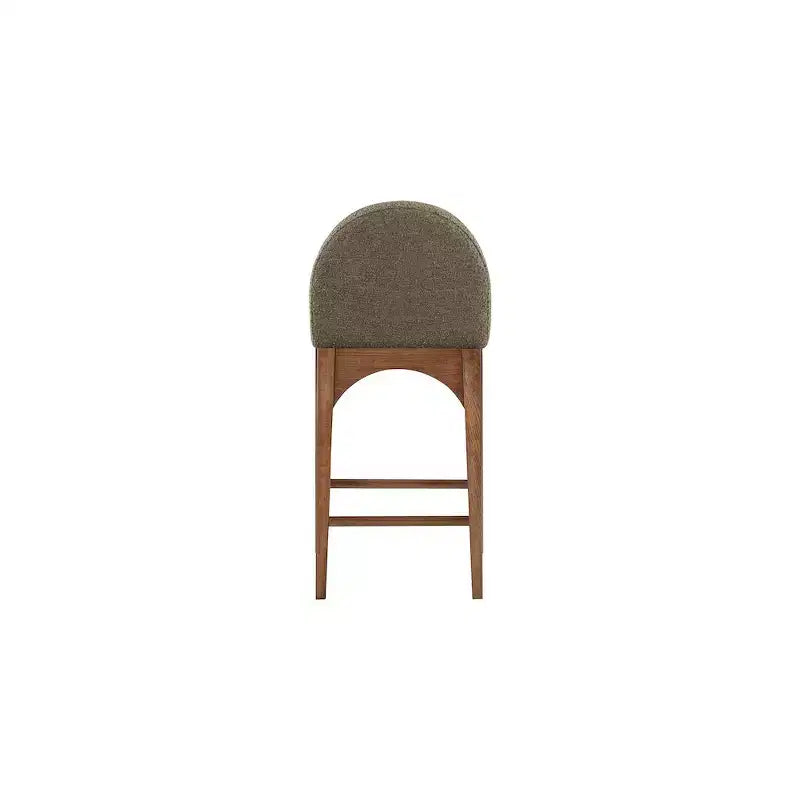 Tabouret de comptoir en tissu bouclé avec cadre en frêne – Assise 45,7 cm l. x 40,6 cm P., Hauteur fixe 68,6 cm
