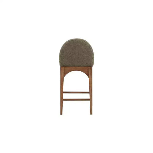 Tabouret de comptoir en tissu bouclé avec cadre en frêne – Assise 45,7 cm l. x 40,6 cm P., Hauteur fixe 68,6 cm