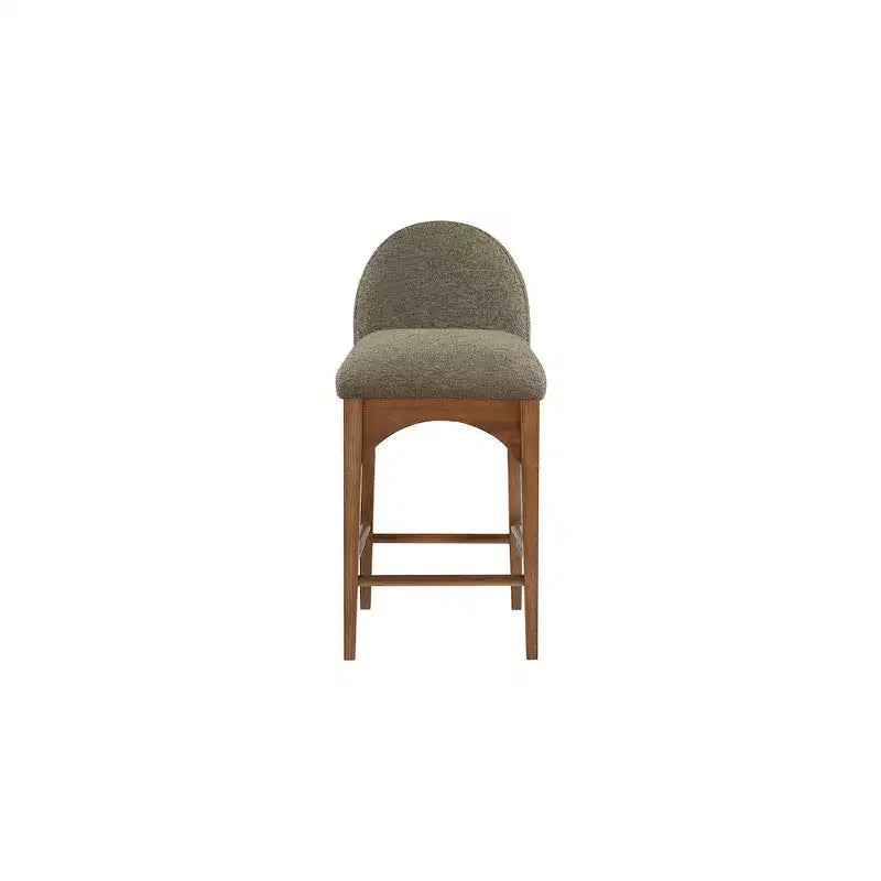 Tabouret de comptoir en tissu bouclé avec cadre en frêne – Assise 45,7 cm l. x 40,6 cm P., Hauteur fixe 68,6 cm