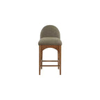Tabouret de comptoir en tissu bouclé avec cadre en frêne – Assise 45,7 cm l. x 40,6 cm P., Hauteur fixe 68,6 cm