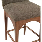Tabouret de comptoir en tissu bouclé avec cadre en frêne – Assise 45,7 cm l. x 40,6 cm P., Hauteur fixe 68,6 cm
