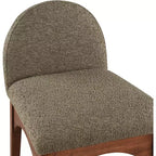 Tabouret de comptoir en tissu bouclé avec cadre en frêne – Assise 45,7 cm l. x 40,6 cm P., Hauteur fixe 68,6 cm