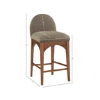 Tabouret de comptoir en tissu bouclé avec cadre en frêne – Assise 45,7 cm l. x 40,6 cm P., Hauteur fixe 68,6 cm